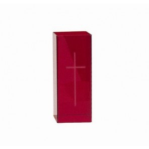SQUARE PLASTIC RUBY CANDLE HOLDER