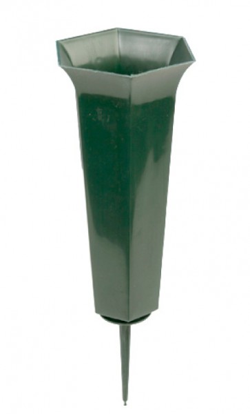 GREEN PLASTIC FLOWER VASE