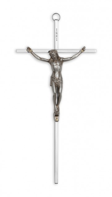 CRUCIFIX, 10" SILVER w/ANT.SILVER CORP
