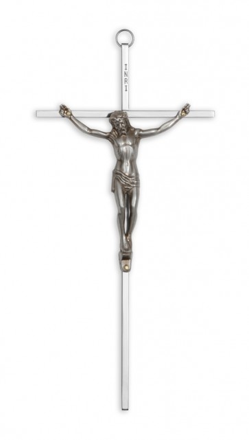 CRUCIFIX, 10" SILVER w/ANT.SILVER CORP