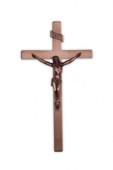 CRUCIFIX, EXTERIOR, 12" ANT. COPPER