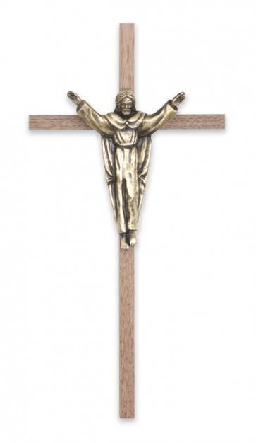 CRUCIFIX/10"WALNUTwBRONZE CORPUS