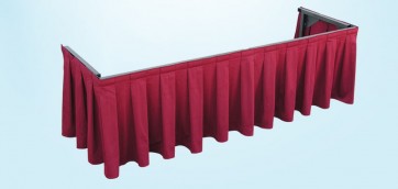 DRAPE, BURGUNDY, ON FOLDING FRAME