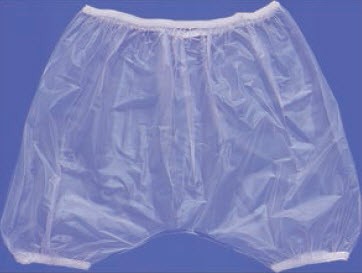 PANTS, PLASTIC, CLEAR, SIZE M