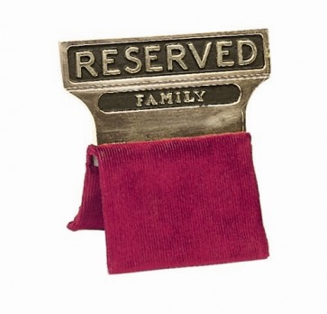 RESERVED FAMILY SEAT SIGN, GOLD