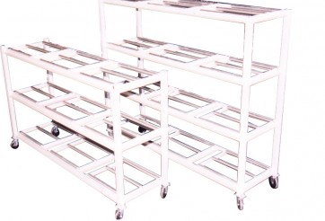 4 BODY STORAGE RACK w/CASTORS