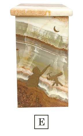 POLYCHROMATIC ONYX SQUARE URN