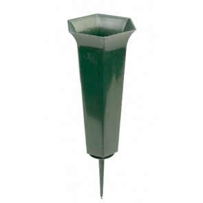 GREEN PLASTIC FLOWER VASE