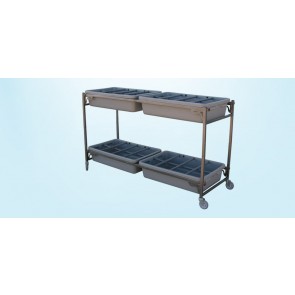 FLOWER CART,2 LEVELS w/4 REMOVABLE TRAYS