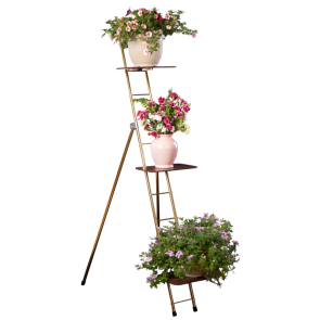 FLOWER LADDER RACK, 63" w/3 SHELVES