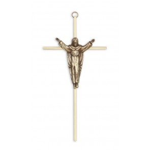 CRUCIFIX/10"BRASSw/BR.RISEN CHRISTCORP