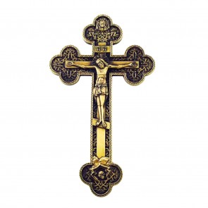 CRUCIFIX, ORTHODOX 9-1/2",PLTD BRONZE