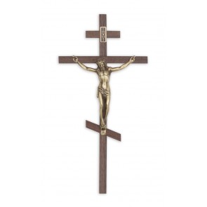 CRUCIFIX, ORTHODOX, 10" WALNUT,BR.CORP