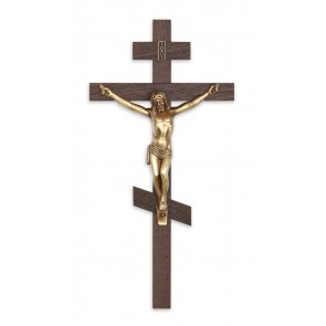 CRUCIFIX, ORTHODOX 12", WALNUT,BR.CORP