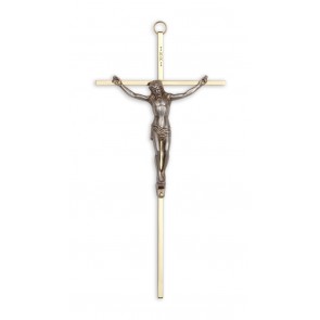 CRUCIFIX/10"BRASSw/SILVER CORPUS