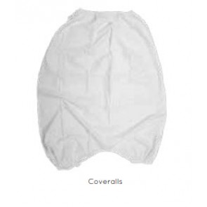 PLASTIC COVERALL, WHITE, SZ. L