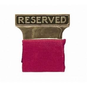 RESERVED SEAT SIGN, GOLD ALUMINUM