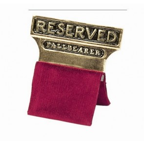 RESERVED PALLBEARERS SEAT SIGN, GOL