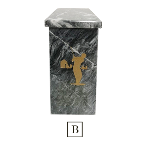 RECTANGULAR GREY MARBLE URN