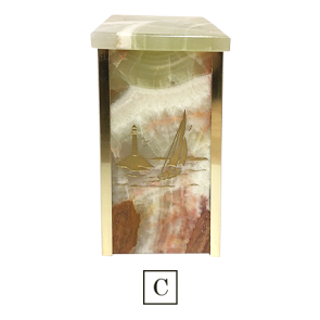 POLYCHROMATIC ONYX SQUARE URN