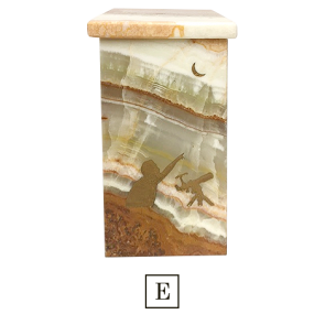 POLYCHROMATIC ONYX SQUARE URN