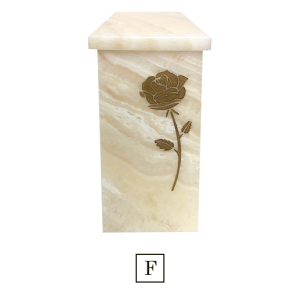 RECTANGULAR WHITE ONYX URN