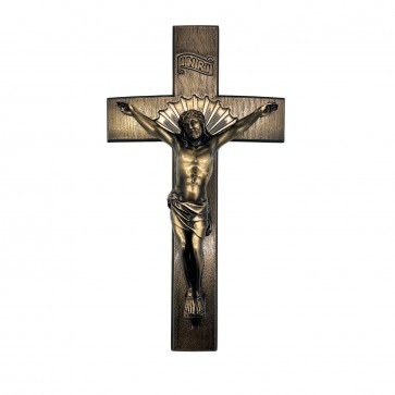 16" EXT. CRUCIFIX CURVED SCOTIA BRONZE