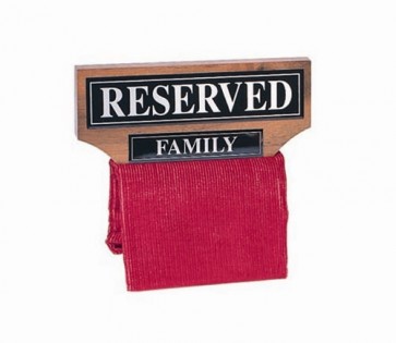 RESERVED FAMILY SEAT SIGN, WALNUT