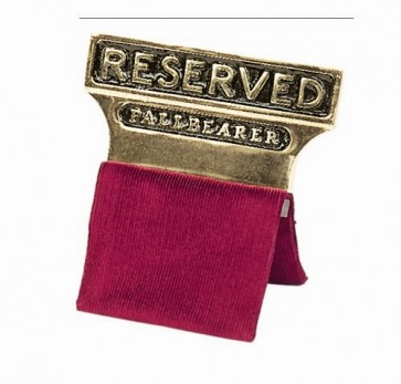 RESERVED PALLBEARERS SEAT SIGN, GOL