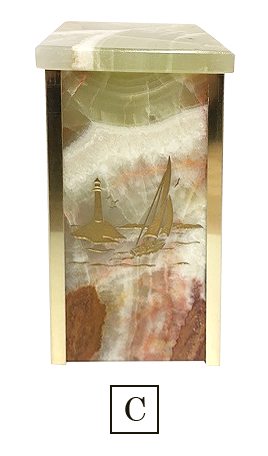 URNE CARRÉE EN ONYX POLYCHROMATIQUE
