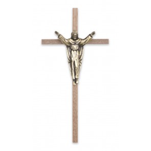 CRUCIFIX/10"WALNUTwBRONZE CORPUS