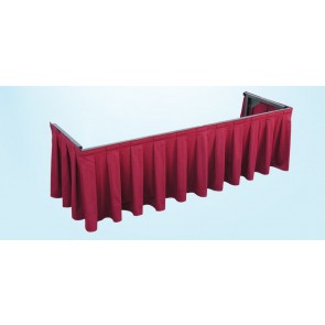 DRAPE, BURGUNDY, ON FOLDING FRAME